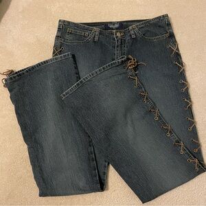 ANGELS Y2K leather laces jeans size 11